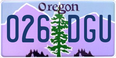 OR license plate 026DGU