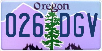 OR license plate 026DGV