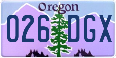 OR license plate 026DGX