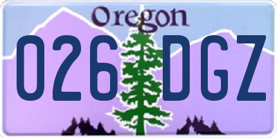 OR license plate 026DGZ