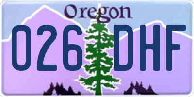 OR license plate 026DHF