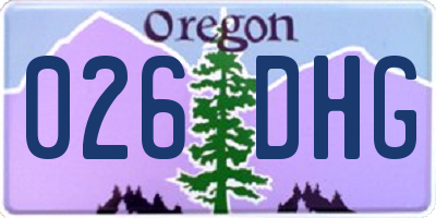 OR license plate 026DHG
