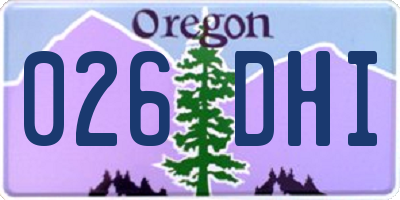 OR license plate 026DHI