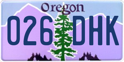 OR license plate 026DHK