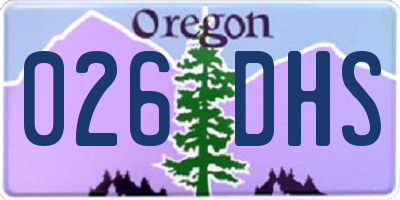 OR license plate 026DHS