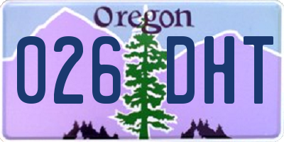 OR license plate 026DHT