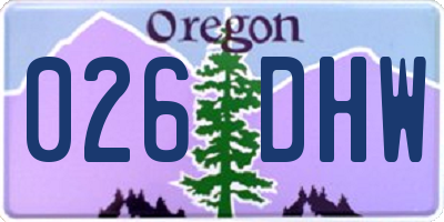 OR license plate 026DHW