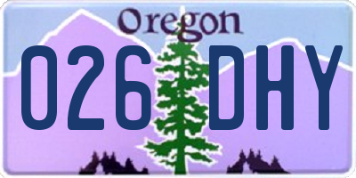 OR license plate 026DHY