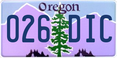 OR license plate 026DIC