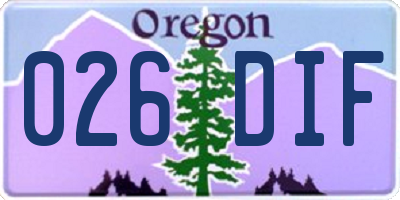 OR license plate 026DIF