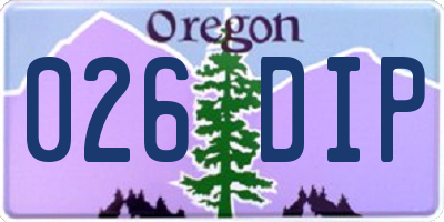 OR license plate 026DIP