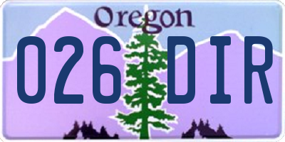 OR license plate 026DIR