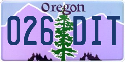 OR license plate 026DIT