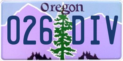 OR license plate 026DIV