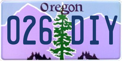 OR license plate 026DIY