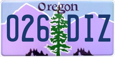 OR license plate 026DIZ