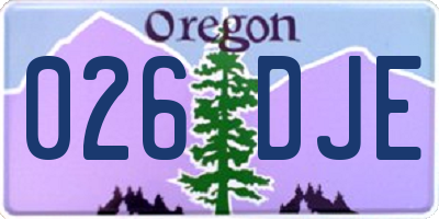 OR license plate 026DJE
