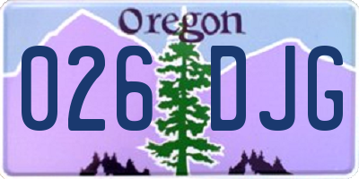 OR license plate 026DJG
