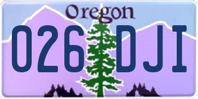 OR license plate 026DJI
