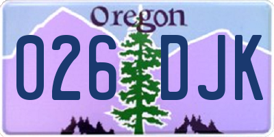 OR license plate 026DJK