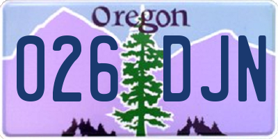 OR license plate 026DJN