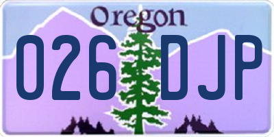 OR license plate 026DJP
