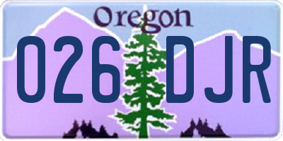 OR license plate 026DJR