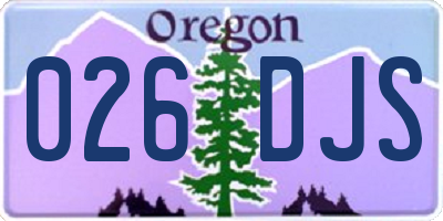 OR license plate 026DJS