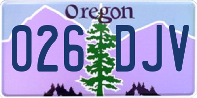 OR license plate 026DJV