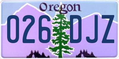 OR license plate 026DJZ