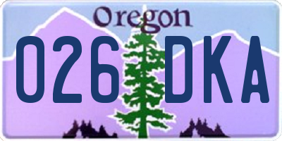 OR license plate 026DKA