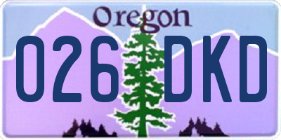 OR license plate 026DKD