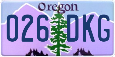 OR license plate 026DKG