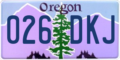 OR license plate 026DKJ