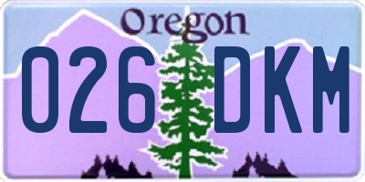 OR license plate 026DKM