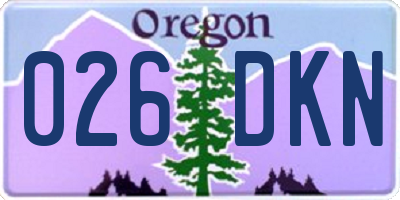 OR license plate 026DKN