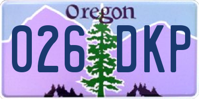 OR license plate 026DKP