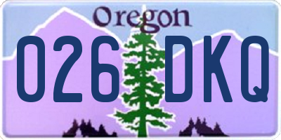 OR license plate 026DKQ