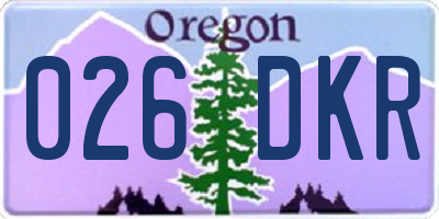 OR license plate 026DKR