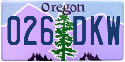 OR license plate 026DKW