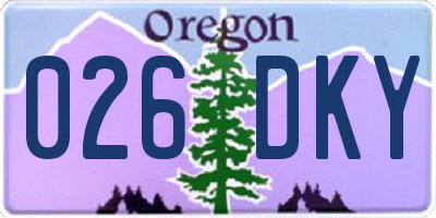 OR license plate 026DKY