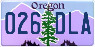 OR license plate 026DLA
