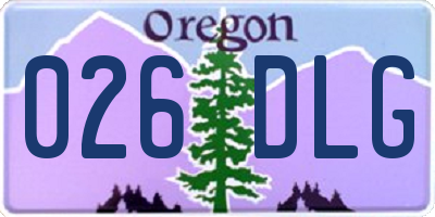 OR license plate 026DLG
