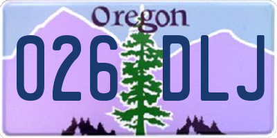 OR license plate 026DLJ