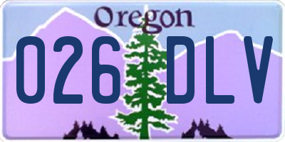 OR license plate 026DLV