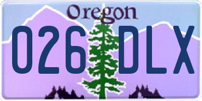 OR license plate 026DLX