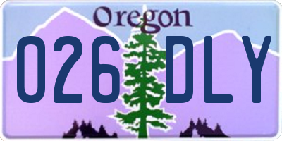 OR license plate 026DLY
