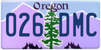 OR license plate 026DMC