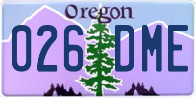 OR license plate 026DME
