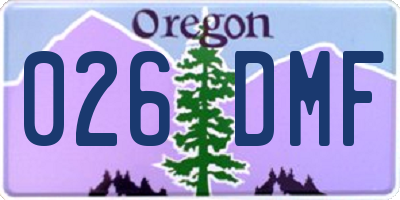 OR license plate 026DMF